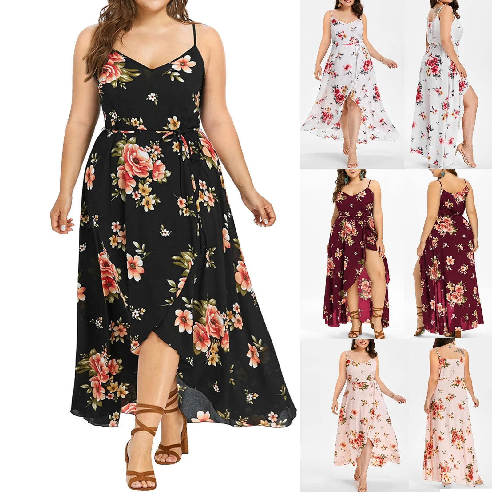 60# Woman Summer Dress Plus Size Women Casual Short Sleeve Cold Shoulder Boho Flower Print Long Dress Jurken Zomer 2021 Dames
60# Woman Summer Dress Plus Size Women Casual Short Sleeve Cold Shoulder Boho Flower Print Long Dress Jurken Zomer 2021 Dames
