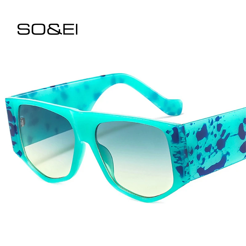 

Солнцезащитные очки SO & EI мужские/женские с широкими дужками, квадратные, цветные, с леопардовым принтом, с градиентом, с защитой UV400
