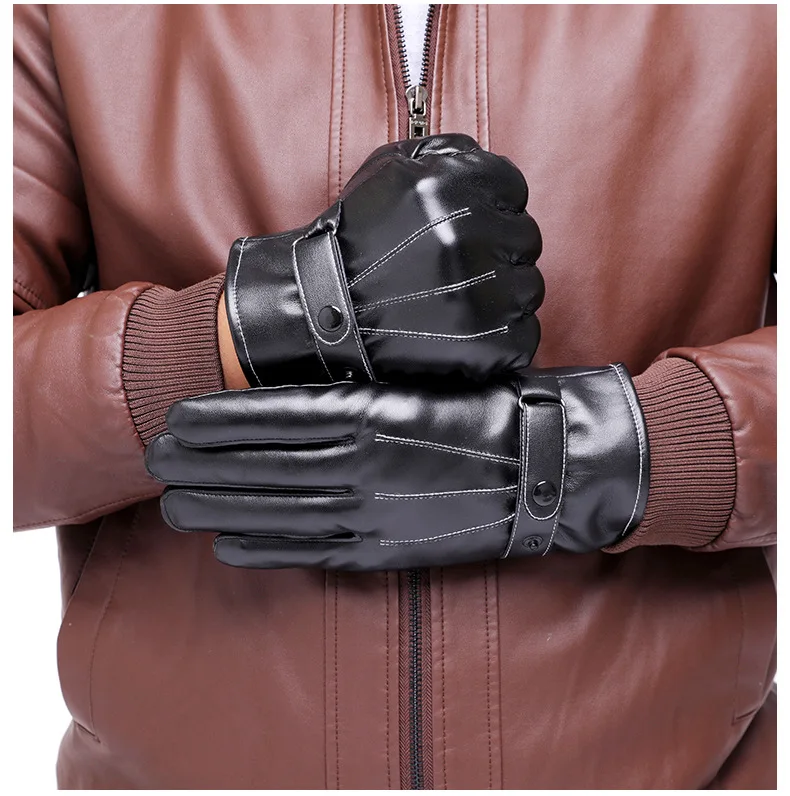 Winter Men's Thick PU Leather Touch Screen Gloves Outdoor Riding Gloves Warm Waterproof Fashion Classic Black Gloves
Winter Men's Thick PU Leather Touch Screen Gloves Outdoor Riding Gloves Warm Waterproof Fashion Classic Black Gloves