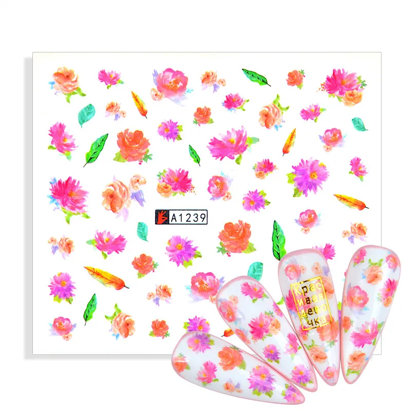 1 Sheet Popular Pictures Watercolor Floral Flower Nail Sticker Nail Decals Designs Gel Manicure Decor Water Slider
1 Sheet Popular Pictures Watercolor Floral Flower Nail Sticker Nail Decals Designs Gel Manicure Decor Water Slider