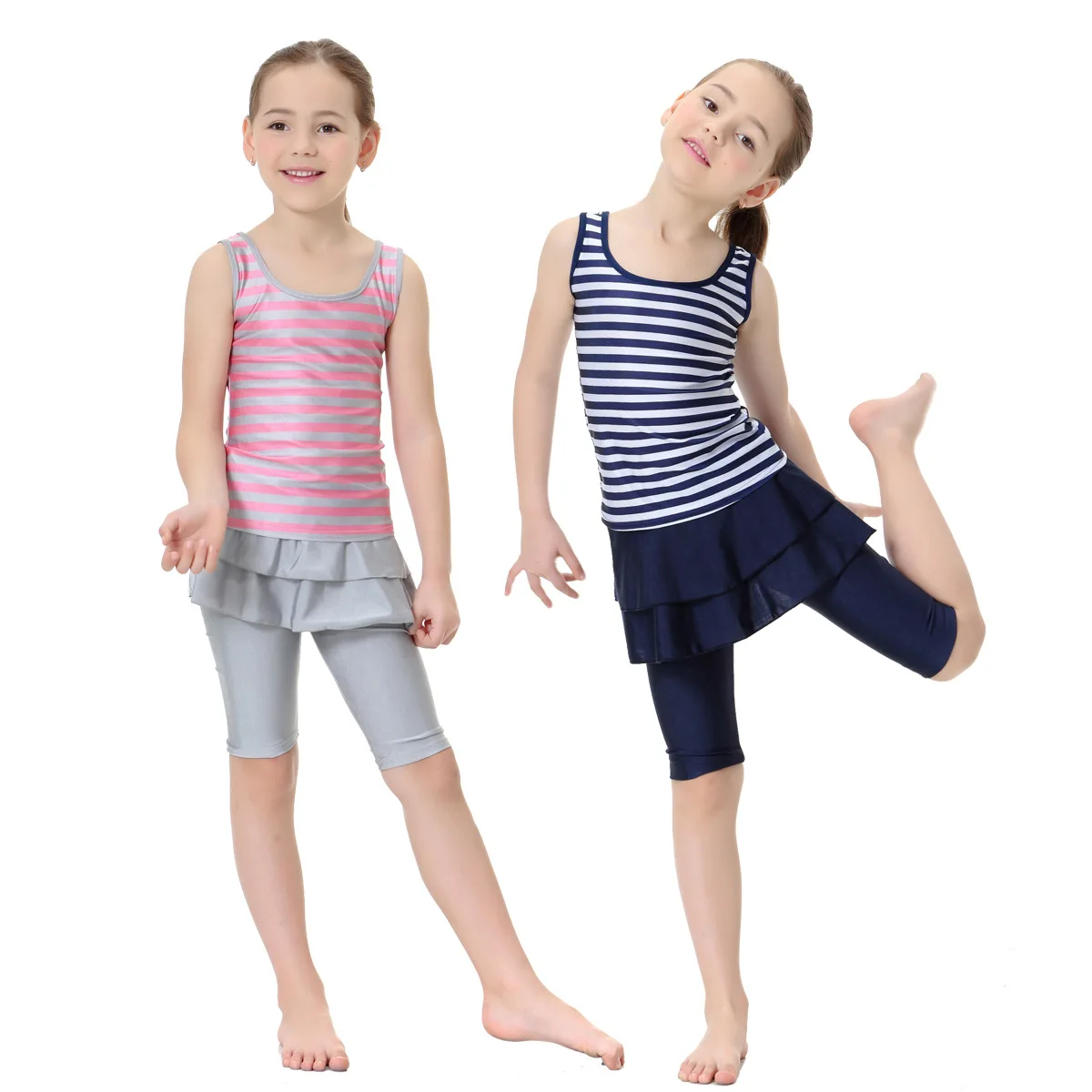 Kalenmos Muslim Girls Outfits Swimsuit Striped Vest Round Neck Solid Color Five-point Pants Lightweight Toddler Girl Clothes
Kalenmos Muslim Girls Outfits Swimsuit Striped Vest Round Neck Solid Color Five-point Pants Lightweight Toddler Girl Clothes
