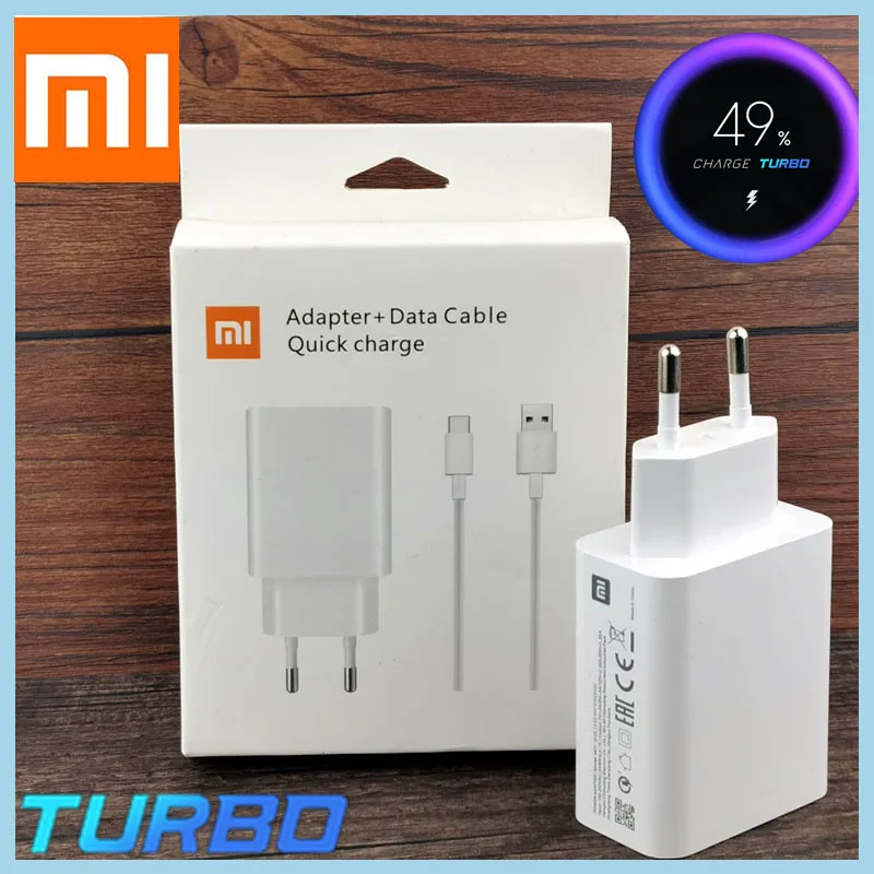 

Xiaomi Fast Charger 27W Original EU QC 4.0 Turbo Quick Charge Adapter Usb Type C Cable Ror mi 9 9t pro k20 pro mi note 10 lite