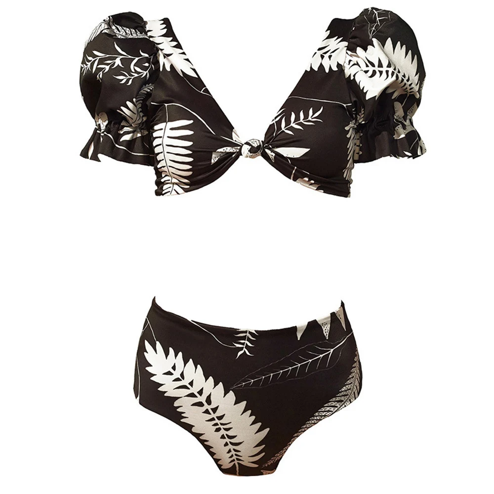 Sexy Bikinis Women Swimsuit Short Sleeve Swimwear High Waist Bathing Suit Beachwear Leaves Print Biquini Female
Sexy Bikinis Women Swimsuit Short Sleeve Swimwear High Waist Bathing Suit Beachwear Leaves Print Biquini Female