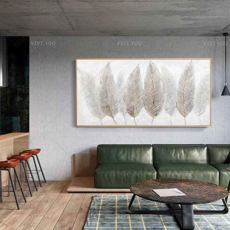 Art Quiet White Big Leaf Feather Oil Painting Canvas For Room Decor Modern 100% Handmade Abstract Picture Painting
Art Quiet White Big Leaf Feather Oil Painting Canvas For Room Decor Modern 100% Handmade Abstract Picture Painting
