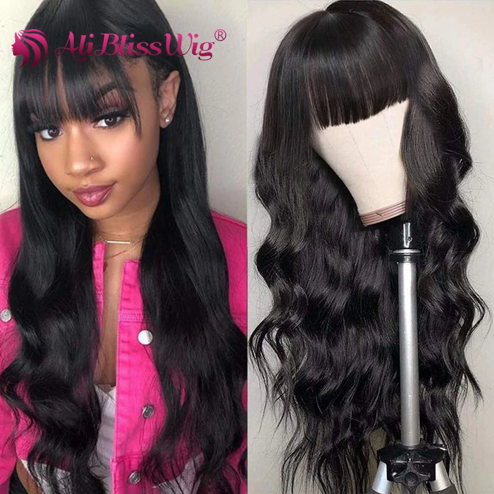 Human Hair Wigs With Bangs Brazilian Body Wave Wig Machine Made Wig Human Hair Wigs For Black Women Glueless Wig Natural Color
Human Hair Wigs With Bangs Brazilian Body Wave Wig Machine Made Wig Human Hair Wigs For Black Women Glueless Wig Natural Color