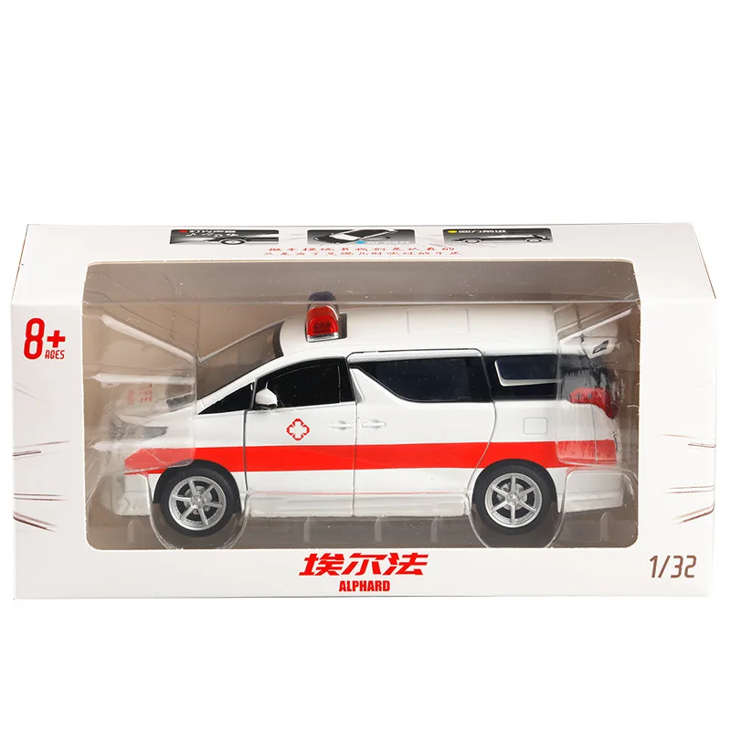 1:32 high simulation Toyota Elfa van six-door business ambulance 120 sound and light pull back alloy car model toy car
1:32 high simulation Toyota Elfa van six-door business ambulance 120 sound and light pull back alloy car model toy car