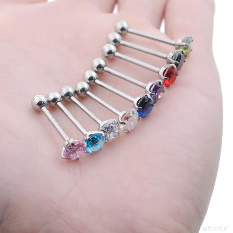 Starbeauty 1pc 1.6x16mm Barbell 7mm Top Round Gem Tongue Piercing Langue Tongue Rings Zircon Inlaid Stainless Steel Body Jewelry
Starbeauty 1pc 1.6x16mm Barbell 7mm Top Round Gem Tongue Piercing Langue Tongue Rings Zircon Inlaid Stainless Steel Body Jewelry