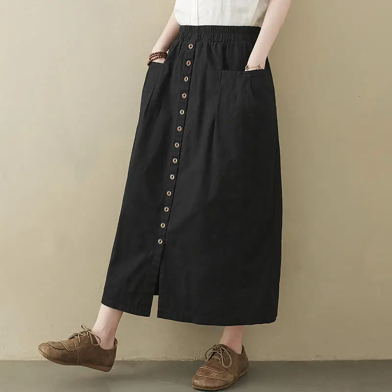 Harajuku Cotton And Linen Skirts Womens Clothes Loose Oversized A-Line Skirt Faldas Solid Vintage High Waist Long Skirts Q4202
Harajuku Cotton And Linen Skirts Womens Clothes Loose Oversized A-Line Skirt Faldas Solid Vintage High Waist Long Skirts Q4202