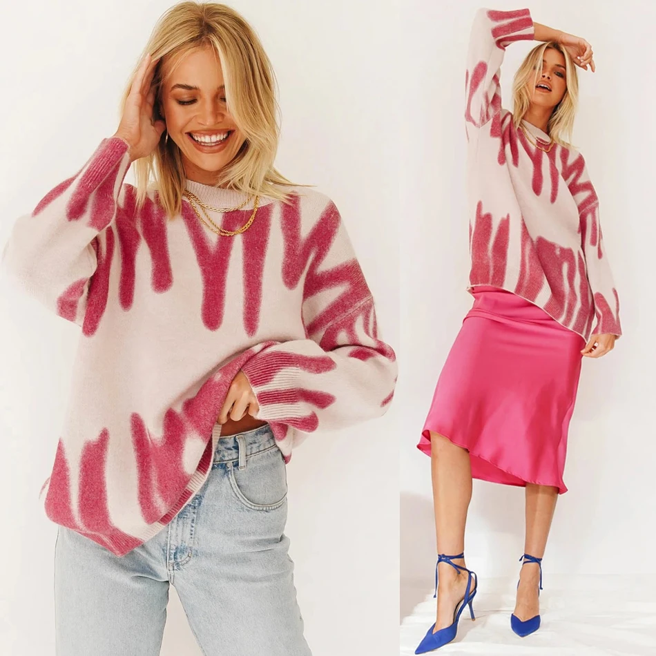 Print Knitted Sweater Women Elegant Green Striped Oversized Pullovers Women Winter Loose Long Sweaters Streetwear Sueter Mujer
Print Knitted Sweater Women Elegant Green Striped Oversized Pullovers Women Winter Loose Long Sweaters Streetwear Sueter Mujer