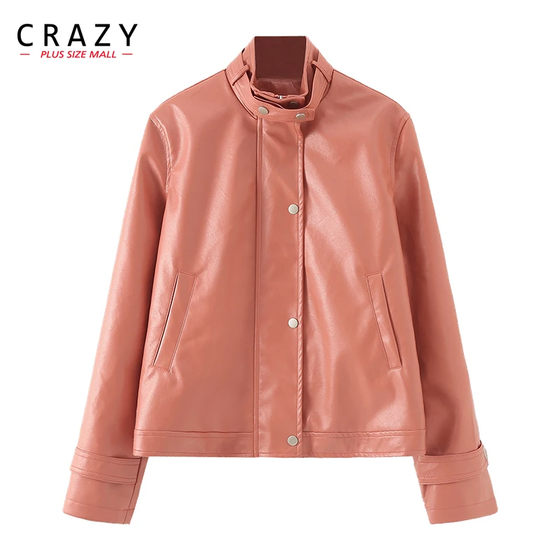Женская кожаная куртка на молнии, черная розовая куртка из искусственной кожи, большие размеры, Осень-зима 2020
Женская кожаная куртка на молнии, черная розовая куртка из искусственной кожи, большие размеры, Осень-зима 2020