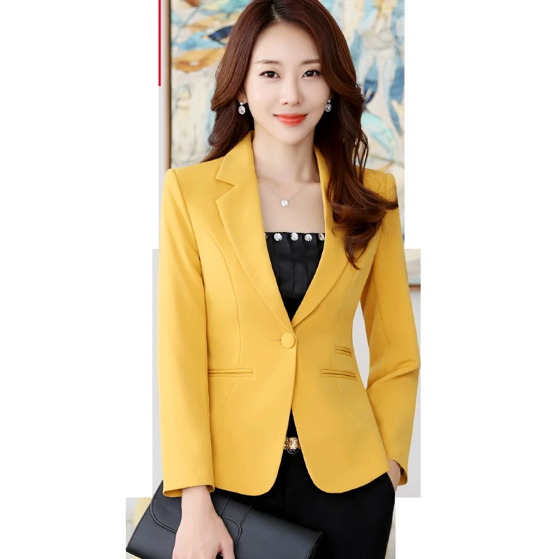 Formal Wear Small Suit Single Button Blazer Coat High-quality Women Blazers Jacket Fall Office Lady Business Mujer Plus Size Y89
Formal Wear Small Suit Single Button Blazer Coat High-quality Women Blazers Jacket Fall Office Lady Business Mujer Plus Size Y89