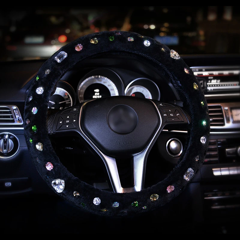 Luxury Crystal Car Steering Wheel Covers Diamond Crystal Plush Steering Wheel Cover Winter Car Interior Accessories Girls Women
Luxury Crystal Car Steering Wheel Covers Diamond Crystal Plush Steering Wheel Cover Winter Car Interior Accessories Girls Women