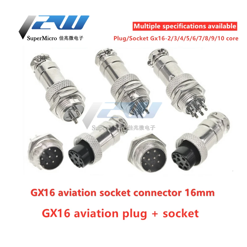 1 Set GX16 Male and Female Aviation Connector Wire Panel Metal Connector 16mm GX16-2 / 3/4/5/6/7/8/9/10 Pin 2P Aeronautical Plug
1 Set GX16 Male and Female Aviation Connector Wire Panel Metal Connector 16mm GX16-2 / 3/4/5/6/7/8/9/10 Pin 2P Aeronautical Plug