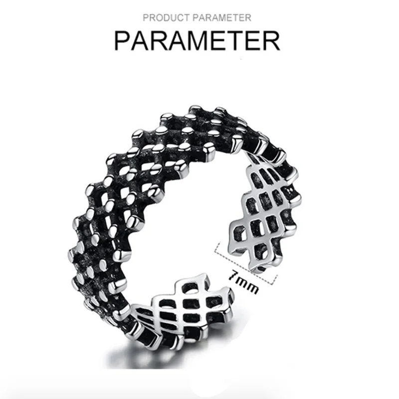 Cross Grid Pattern Punk Gothic Vintage Stackable Thai Sterling Silver Adjustable Ring For Women Elegant Statement Jewelry
Cross Grid Pattern Punk Gothic Vintage Stackable Thai Sterling Silver Adjustable Ring For Women Elegant Statement Jewelry