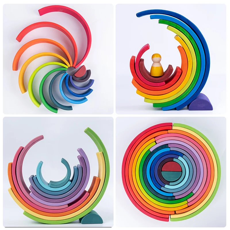 Baby Toys Large Size Rainbow Stacker Wooden Toys For Children Learning Building Blocks Creative Montessori Educational Toy
Baby Toys Large Size Rainbow Stacker Wooden Toys For Children Learning Building Blocks Creative Montessori Educational Toy
