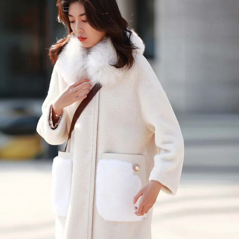 Real Fur Coats Winter Jacket Women's Long overcoats Waterproof Big Natural sheep Fur Collar wool Warm Real Fur Liner 2019 white
Real Fur Coats Winter Jacket Women's Long overcoats Waterproof Big Natural sheep Fur Collar wool Warm Real Fur Liner 2019 white