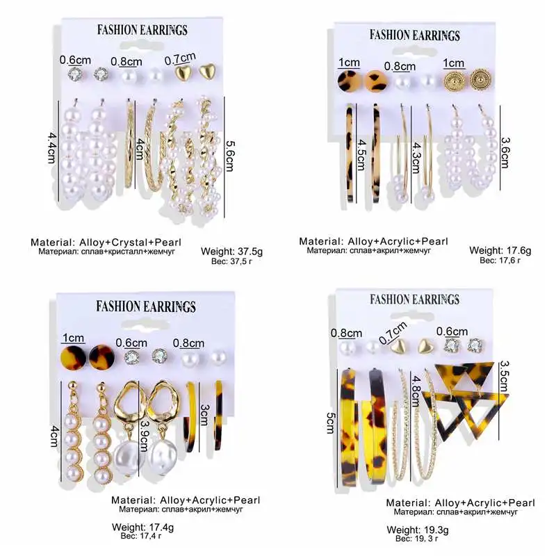 ZOVOLI Boho Leopard Acrylic Pearl Dangle Earrings Set For Women Gold Hoops Big Geometric Drop Earings Fashion Jewelry 2020
ZOVOLI Boho Leopard Acrylic Pearl Dangle Earrings Set For Women Gold Hoops Big Geometric Drop Earings Fashion Jewelry 2020