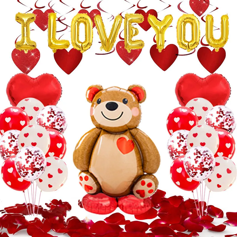 Valentine's Day Balloon Love Heart Bear Foil Balloons Red Confetti Globos Romantic Wedding Party Decorations Marriage Supplies
Valentine's Day Balloon Love Heart Bear Foil Balloons Red Confetti Globos Romantic Wedding Party Decorations Marriage Supplies