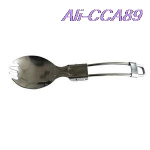 

New Outdoor Camping Hiking Stainless Steel Metal Fork Spoon Tableware Cookout Picnic Foldable Folding Spork