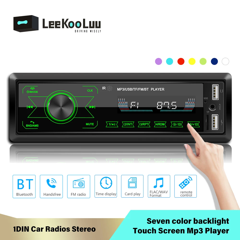 Автомагнитола LeeKooLuu 1DIN сенсорный экран 12 В USB FM MP3 плеер|Автомобильные