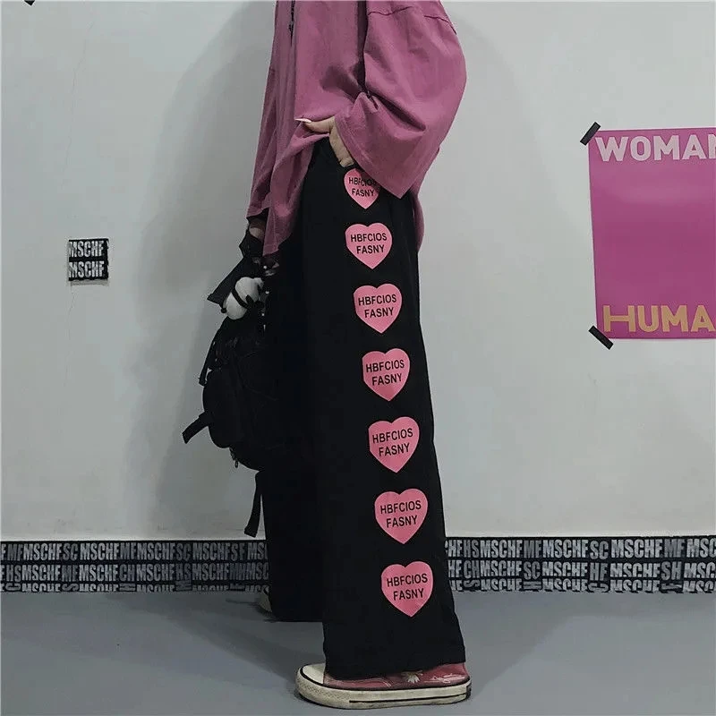 Summer Black Heart Print Pants Cute Kawaii Harajuku Women Trousers Female Clothes Streetwear Sweatpants Punk Size Vintage Y2k
Summer Black Heart Print Pants Cute Kawaii Harajuku Women Trousers Female Clothes Streetwear Sweatpants Punk Size Vintage Y2k