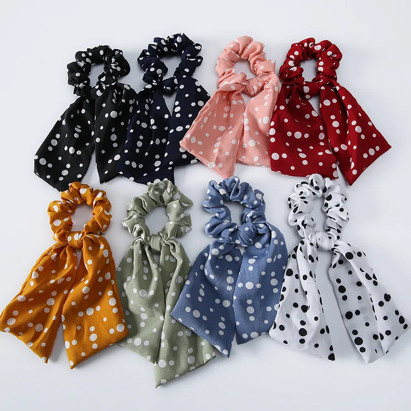Fashion Polka Dot Scrunchies Bowknot Streamers Elastic Hair Bands Women Hair Rope Ties Ribbon Bands Cute Girls Hair Accessories
Fashion Polka Dot Scrunchies Bowknot Streamers Elastic Hair Bands Women Hair Rope Ties Ribbon Bands Cute Girls Hair Accessories