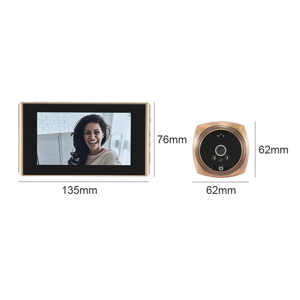 4.3 inch Digital Door Eye Camera Wide Angle Video Photo Peephole Night Vision PIR Motion Detection Electronic Doorbell
4.3 inch Digital Door Eye Camera Wide Angle Video Photo Peephole Night Vision PIR Motion Detection Electronic Doorbell