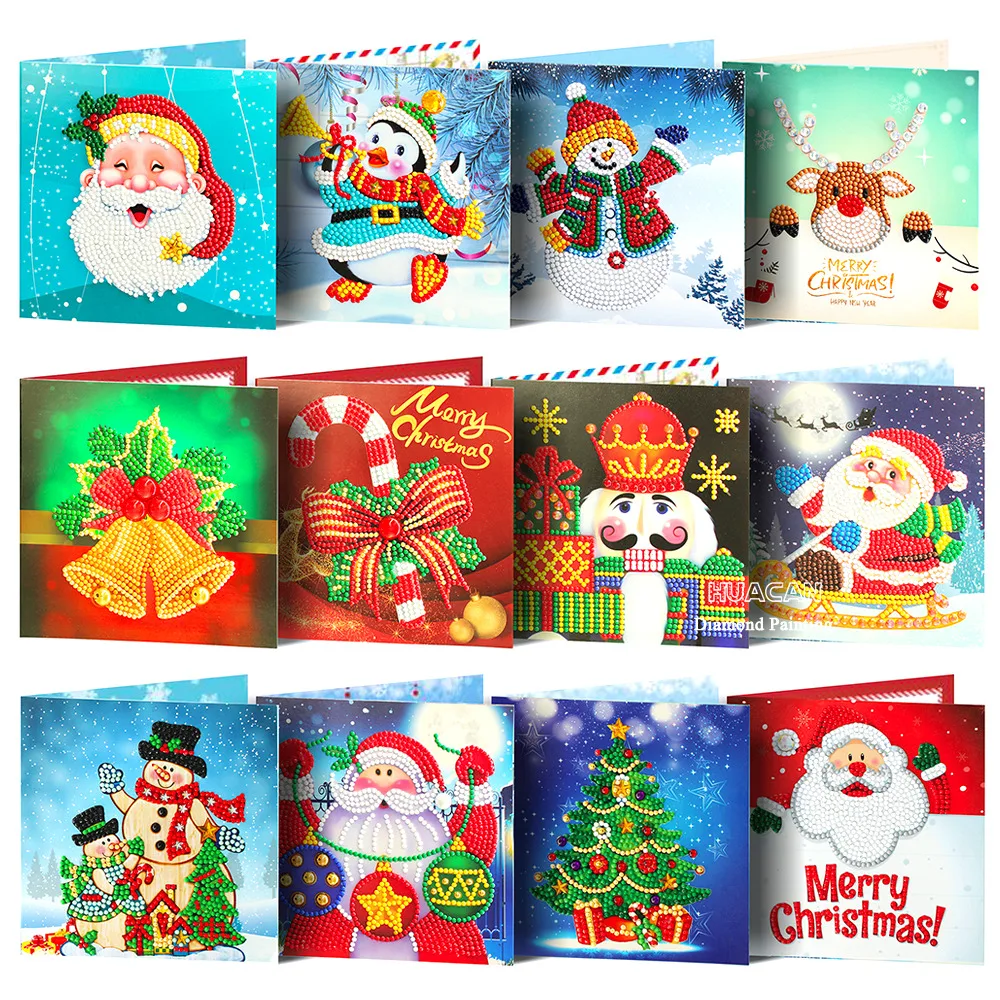 HUACAN 5D Diamond Painting Christmas Cards Diamond Embroidery Santa Claus Greeting Postcards DIY Diamond Mosaic Handmade Gift
HUACAN 5D Diamond Painting Christmas Cards Diamond Embroidery Santa Claus Greeting Postcards DIY Diamond Mosaic Handmade Gift