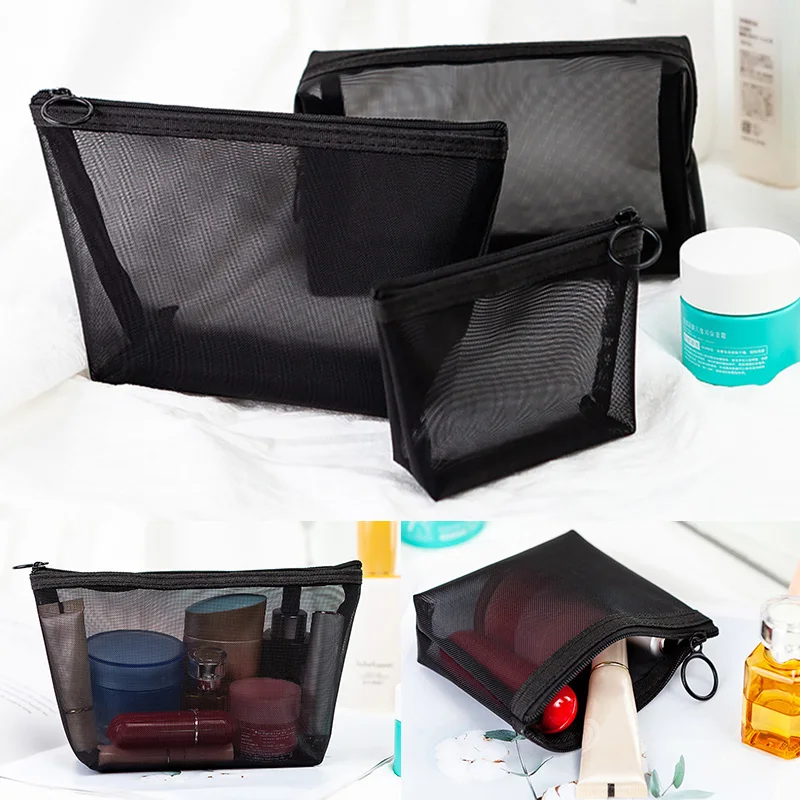 1pcs Black Mesh Cosmetic Bags Organizer Women Men Travel Necessary Portable Toiletry Sanitary Napkin Storage Bags With Zipper
1pcs Black Mesh Cosmetic Bags Organizer Women Men Travel Necessary Portable Toiletry Sanitary Napkin Storage Bags With Zipper