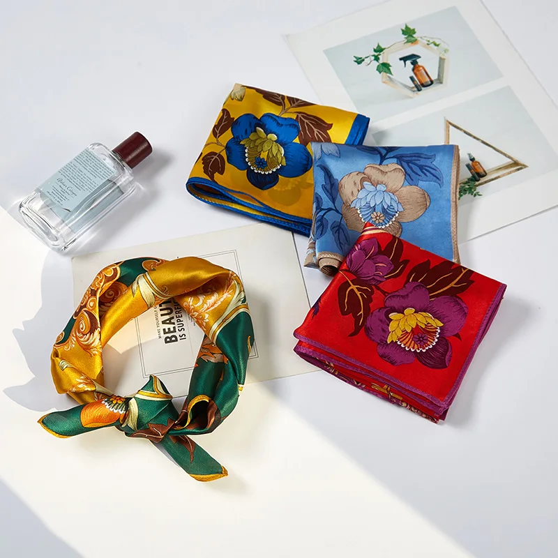 53*53cm Fashion Style Silk Small Square Scarf Female Flower Printed Flight Attendant Decoration Hand Band Towel Customized Gift
53*53cm Fashion Style Silk Small Square Scarf Female Flower Printed Flight Attendant Decoration Hand Band Towel Customized Gift