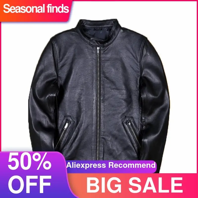 2021 Black Genuine Leather Jacket Men Casual Style Stand Collar Plus Size 4XL Real Natural Thin Sheepskin Spring Slim Fit Coat
2021 Black Genuine Leather Jacket Men Casual Style Stand Collar Plus Size 4XL Real Natural Thin Sheepskin Spring Slim Fit Coat