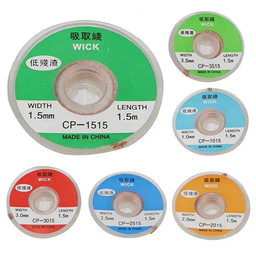 1.5m Desoldering Braid Welding Solder Remover Wicks Wire Low Residue No Cleaning Tin Removal Strip Tape Lead Cord Repair Tool
1.5m Desoldering Braid Welding Solder Remover Wicks Wire Low Residue No Cleaning Tin Removal Strip Tape Lead Cord Repair Tool