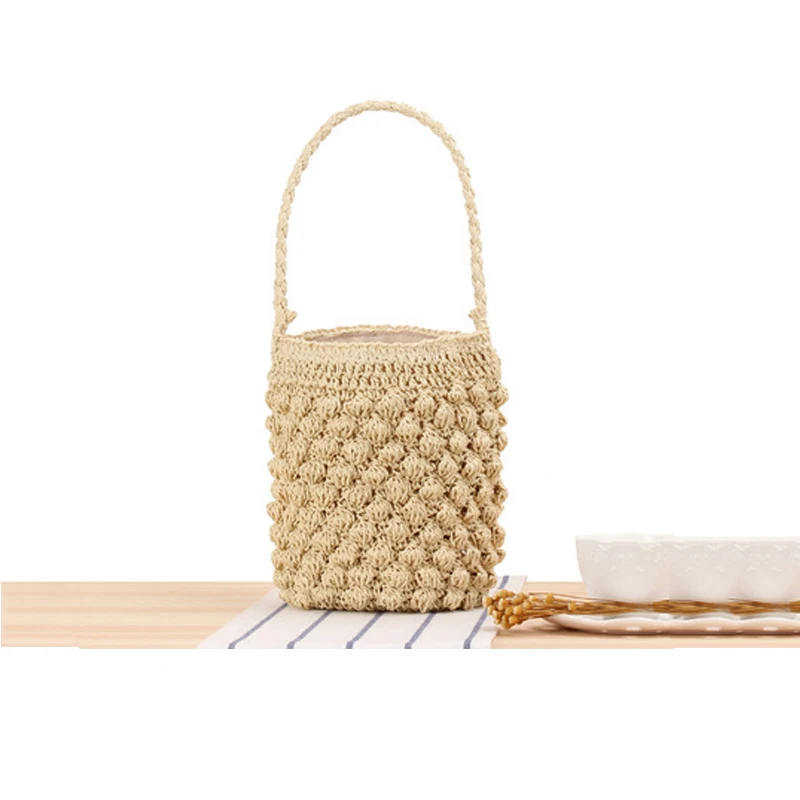 New Cylindrical Woven Handbag Ladies Cute Bucket Straw Woven Package Woman Beach Bags Leisure Pack Beige Straw Bag Mini Purse
New Cylindrical Woven Handbag Ladies Cute Bucket Straw Woven Package Woman Beach Bags Leisure Pack Beige Straw Bag Mini Purse