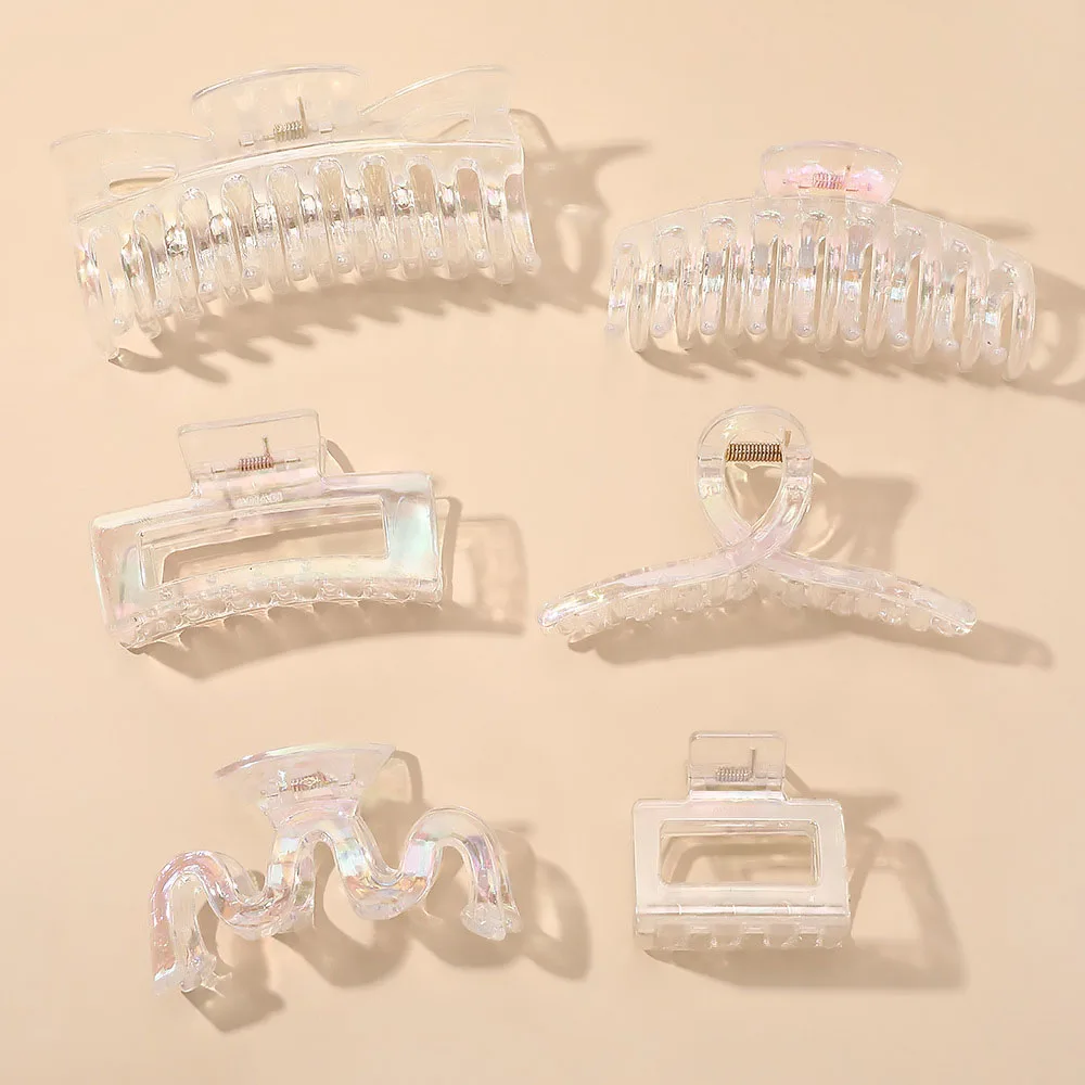 2021 Новый зажим-краб для женщин Жесткий красочный пластиковый зажим для волос большой размер зажим для волос заколка-краб Шикарные аксессуа... 
2021 Новый зажим-краб для женщин Жесткий красочный пластиковый зажим для волос большой размер зажим для волос заколка-краб Шикарные аксессуа...