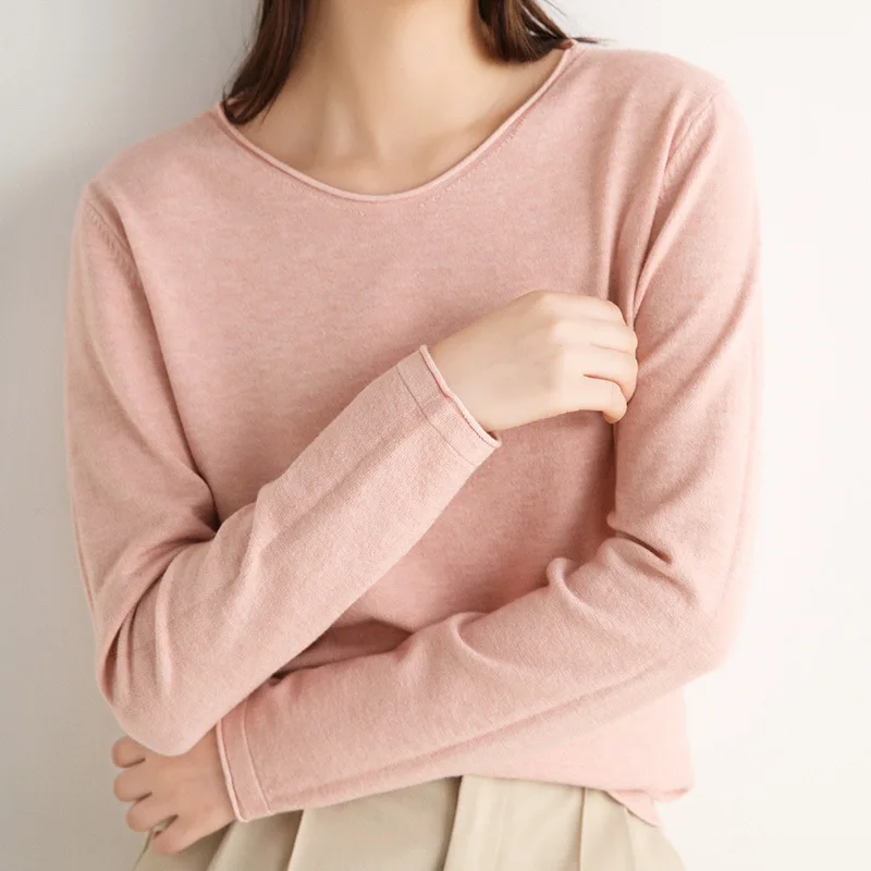 Pullovers Women Autumn Winter Crew Neck Knitted Bottoming Shirt Women Jumper Korean Fashion Solid Long Sleeve Pink Sweaters Top
Pullovers Women Autumn Winter Crew Neck Knitted Bottoming Shirt Women Jumper Korean Fashion Solid Long Sleeve Pink Sweaters Top