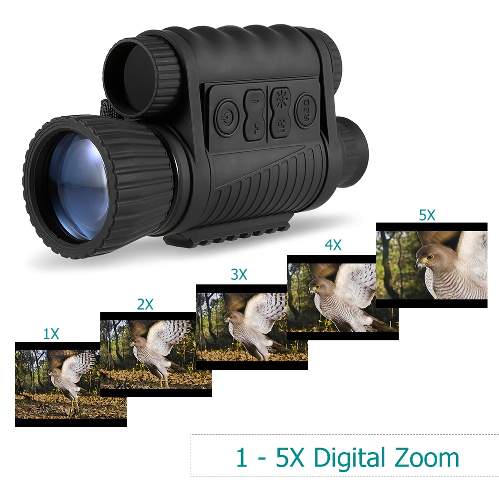 6X50 Digital Night Vision Monocular 1-5X Zoom Photo Video Camera 1.5 inch TFT LCD Display 5MP Photo 720P Video 350m Distance
6X50 Digital Night Vision Monocular 1-5X Zoom Photo Video Camera 1.5 inch TFT LCD Display 5MP Photo 720P Video 350m Distance