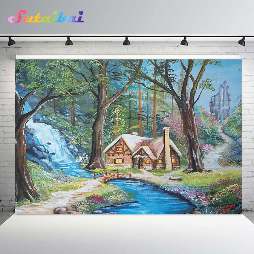 Photography Background Fairytale Forest Village Cottage Castle Oil Painting Birthday Party Child Portrait Backdrop Photo Studio
Photography Background Fairytale Forest Village Cottage Castle Oil Painting Birthday Party Child Portrait Backdrop Photo Studio