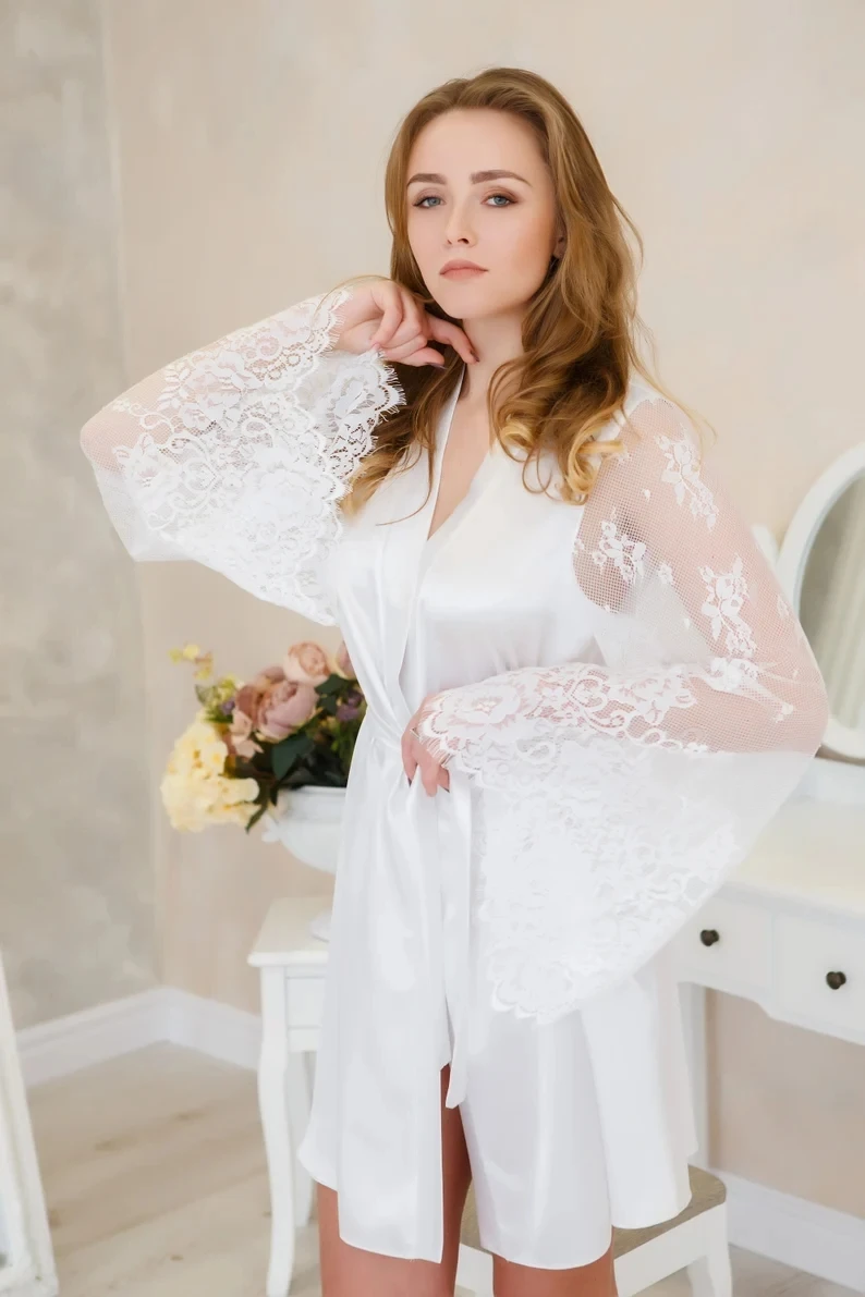 Ivory Kimono Robe Wedding Gift For Daughter Bridal Party Robe With Lace Sleeves Bridal Robe Satin Robe Bridesmaid Robe Lace Gown
Ivory Kimono Robe Wedding Gift For Daughter Bridal Party Robe With Lace Sleeves Bridal Robe Satin Robe Bridesmaid Robe Lace Gown