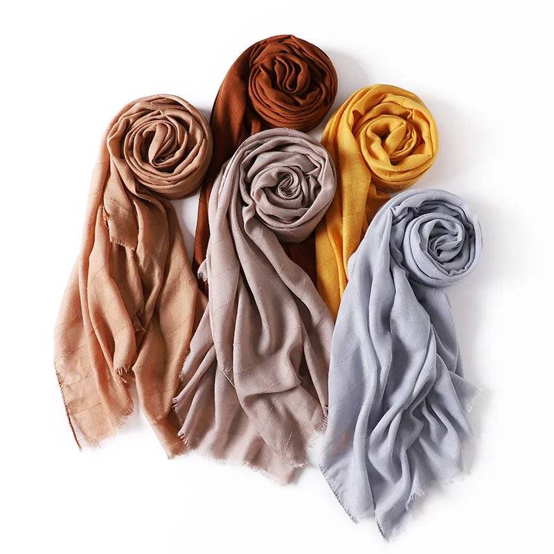 High Quality Women Polyester Scarf Fashion Soild Shawls Checkered Pattern Wraps Lady Winter Scarves Muslim Hijabs Headband
High Quality Women Polyester Scarf Fashion Soild Shawls Checkered Pattern Wraps Lady Winter Scarves Muslim Hijabs Headband