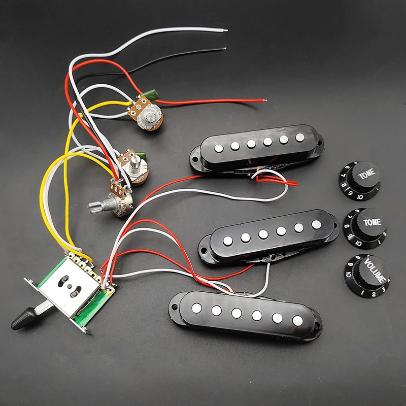ST electric guitar single single single pickup complete line with pickup 500K potentiometer connection line circuit 
ST electric guitar single single single pickup complete line with pickup 500K potentiometer connection line circuit