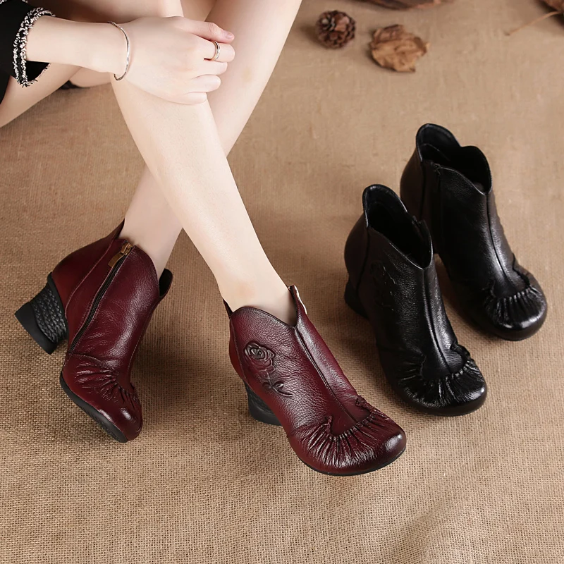 TIMETANG Hot Sale 2020New Fashion Boots Pleat Flower Genuine Leather Boots Comfort Warm Winter Boots High Heel Shoes Woman Ankle
TIMETANG Hot Sale 2020New Fashion Boots Pleat Flower Genuine Leather Boots Comfort Warm Winter Boots High Heel Shoes Woman Ankle
