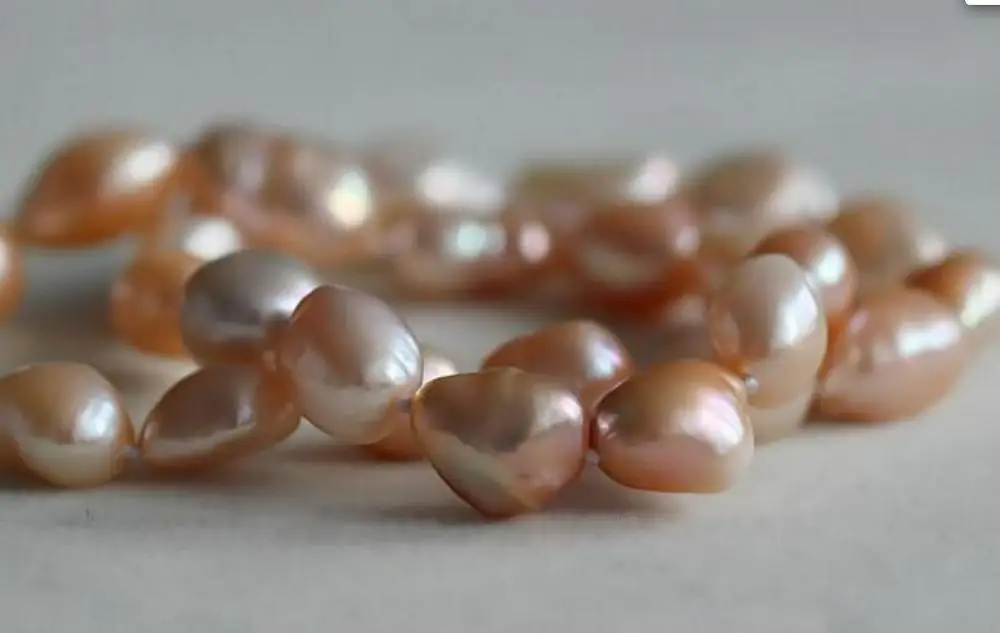 11-15MM natural south sea genuine golden pink potato pearl necklace 18" 36
11-15MM natural south sea genuine golden pink potato pearl necklace 18" 36