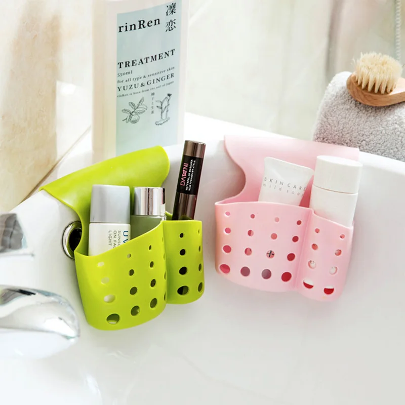 Kitchen Bathroom Sink Sponge Hanging PVC Shelving Rack Drain Faucet Storage Pail Shelves 4 Colors | Дом и сад