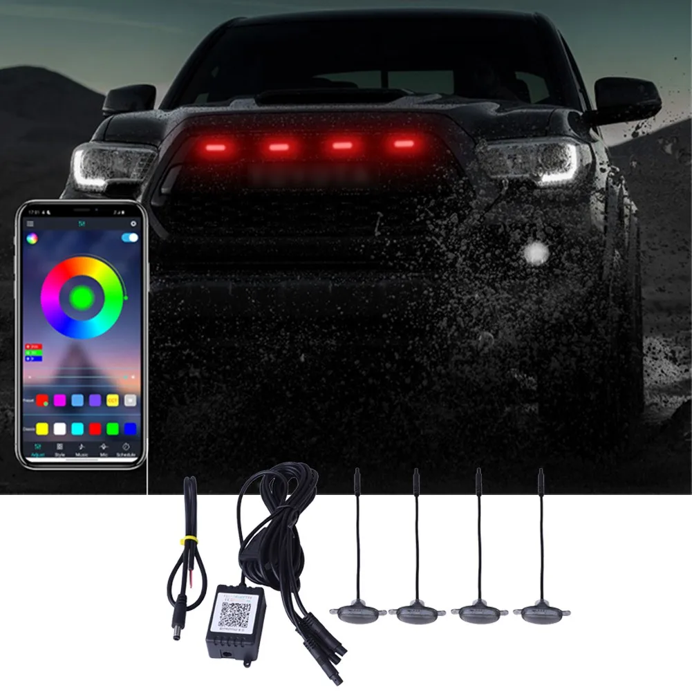 4/3PCS W/wire Car Mid-Grid Grille LED Light Raptor Style Grill Trim Truck APP Control High Quality ABS Plastic Colorful Lights
4/3PCS W/wire Car Mid-Grid Grille LED Light Raptor Style Grill Trim Truck APP Control High Quality ABS Plastic Colorful Lights