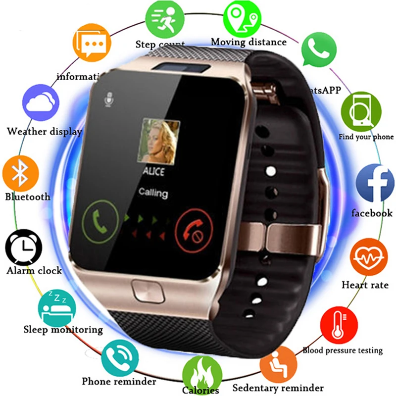Bluetooth Смарт часы DZ09 Smartwatch Android телефонный звонок подключение для мужчин 2G GSM SIM TF