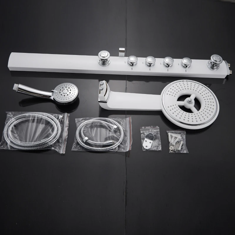 Vidric Vidric Black White Bath Shower Faucets Set Bathroom Shower Tap Wall Mount Faucet Mixer Waterfall ABS Panel Massage jets S
Vidric Vidric Black White Bath Shower Faucets Set Bathroom Shower Tap Wall Mount Faucet Mixer Waterfall ABS Panel Massage jets S