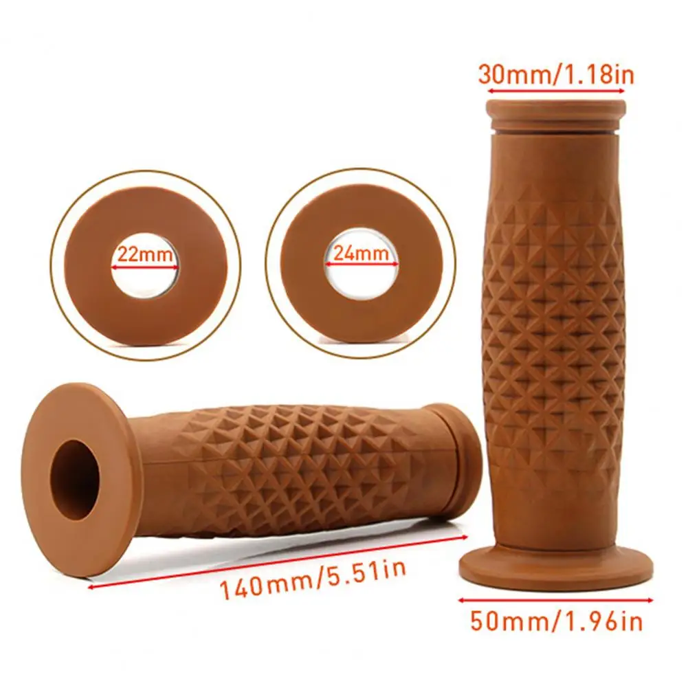 1 Pair 22mm Retro Motorcycle Mount Hand Grip Handlebars Motorbike Accessory Durable Motorcycle Handlebar Rubber Comfortable