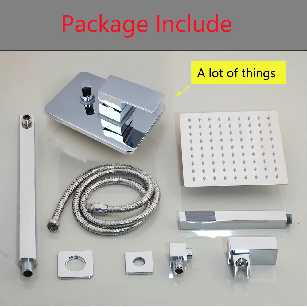 OUBONI 8 Inch Chrome Polish Bathroom Shower Set Wall Mounted Rain Square Shower Head Mixer Shower Faucet Set w/ Hand Shower
OUBONI 8 Inch Chrome Polish Bathroom Shower Set Wall Mounted Rain Square Shower Head Mixer Shower Faucet Set w/ Hand Shower