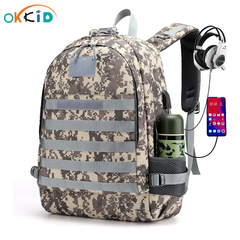OKKID school bags for teenage boys large school backpack USB port backbag male sports backpack waterproof camouflage backpack
OKKID school bags for teenage boys large school backpack USB port backbag male sports backpack waterproof camouflage backpack