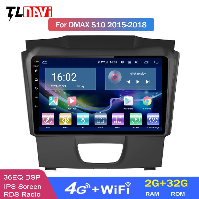 Автомагнитола для Isuzu D MAX DMAX 2015 2018 4G LTE 2G RAM Android 10 HD 9 дюймов GPS навигация